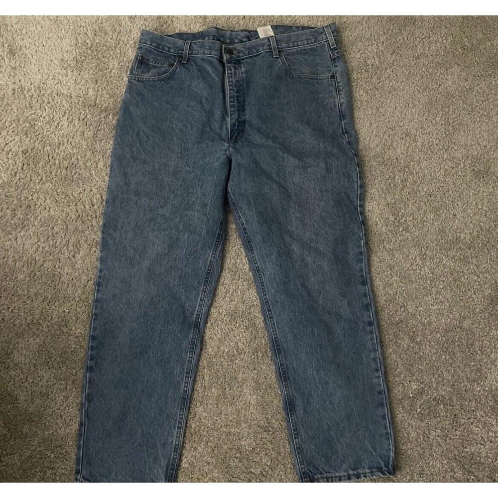 Carhartt Jeans Mens 42x30 Relaxed Straight Denim Blue Outdoor Casual Work Pants